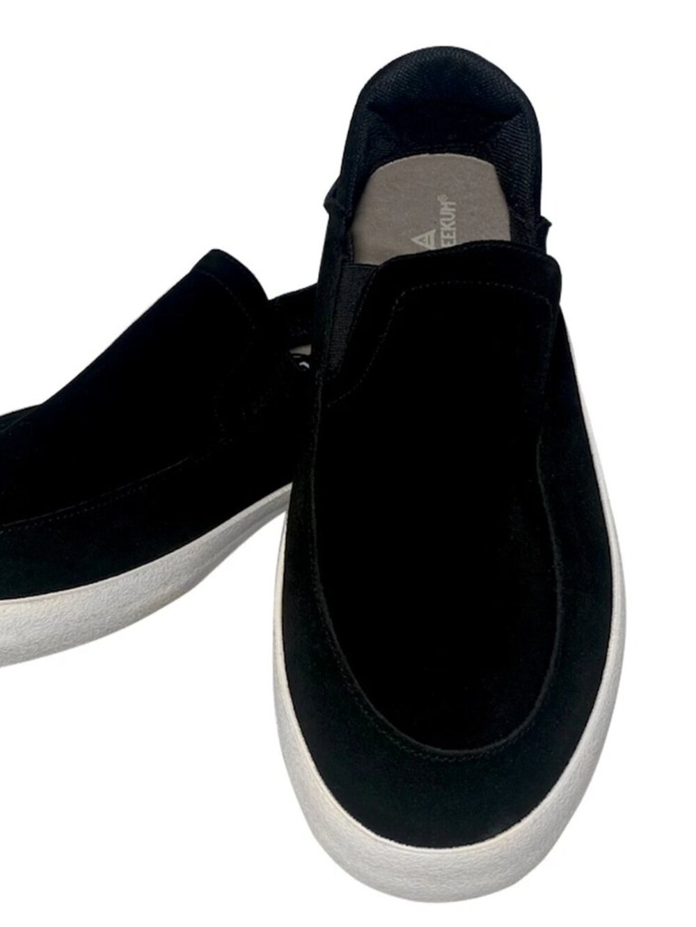 Staheekum Men's Slip On Memory Foam Insole Genuine Suede Leather Shoes Black 9